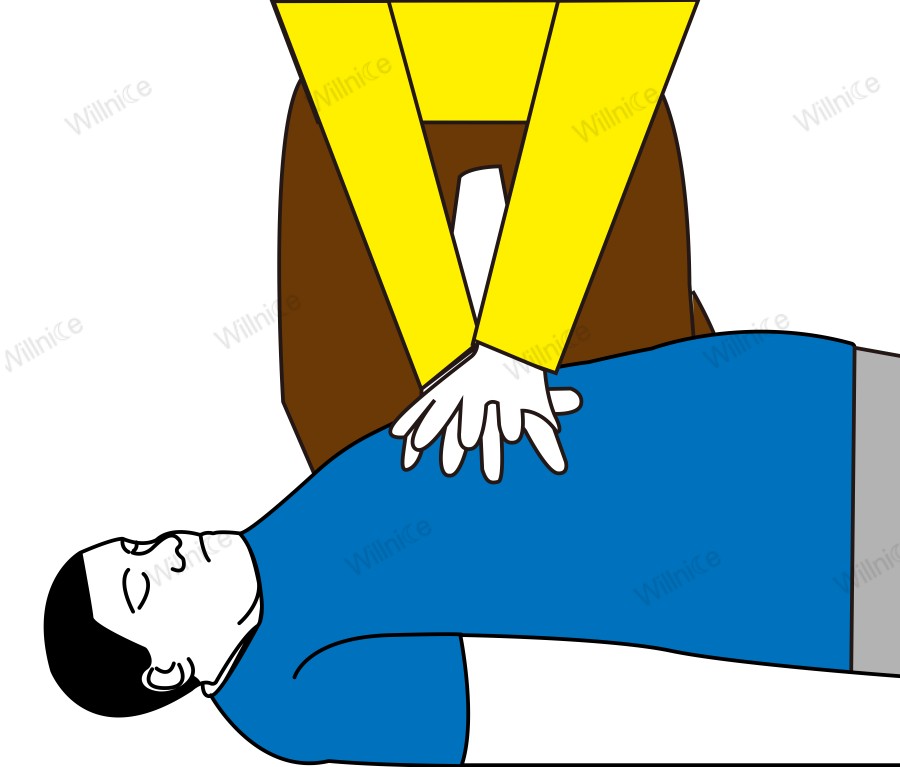 Give 30 chest compressions to relieve a large choking victim