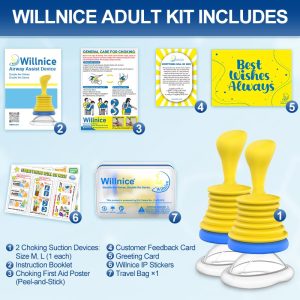 Contents of Willnice adult kit for choking prevention