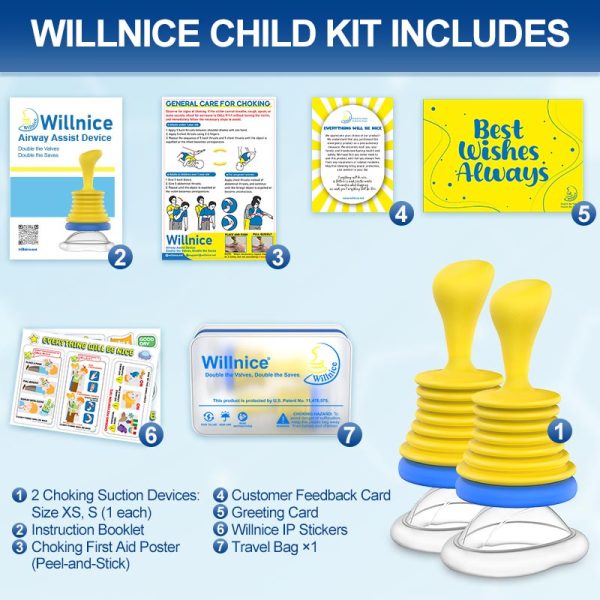 Contents of Willnice child kit for choking prevention