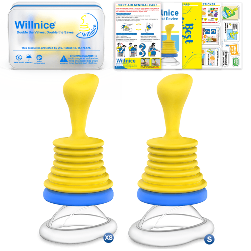 Willnice Anti-Choking Kit for Adults | Includes 2 Airway Suction Devices in M & L Sizes