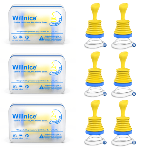 Willnice Anti-Choking School Kit for Children | 6 Choking Rescue Devices in Sizes 3XS & 3S