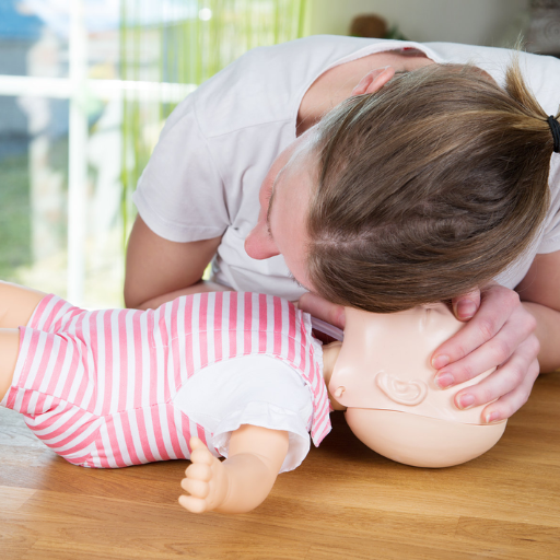 How do you perform back blows on a choking infant?