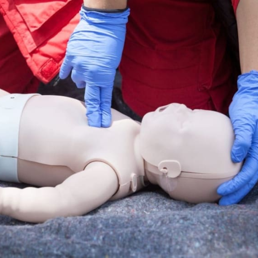 What are the initial steps for helping a choking infant?