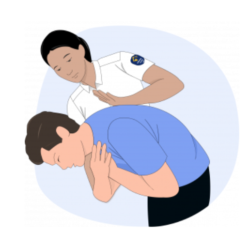 What is the correct technique for back blows in choking first aid?