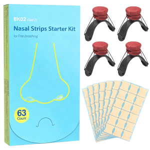 JoyBloom Nasal Dilator Kit for Sleep, Snoring, Breathing & Sports (Red) | Stronger Lift Than Traditional Nose Strips | 4 Sizes, 63 Day Supply