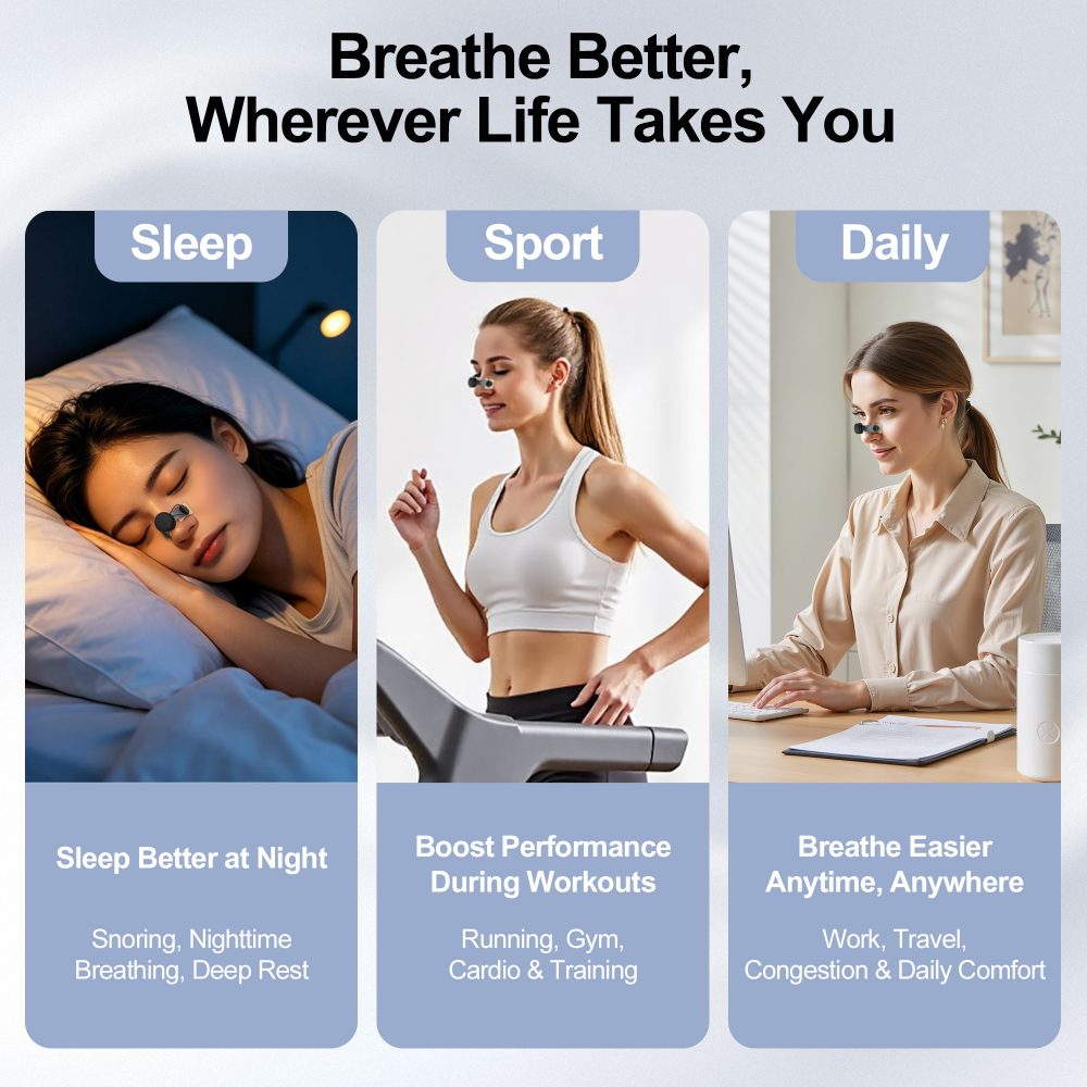 JoyBloom Nasal Dilator Kit for Sleep, Snoring, Breathing & Sports (Red) | Stronger Lift Than Traditional Nose Strips | 4 Sizes, 63 Day Supply