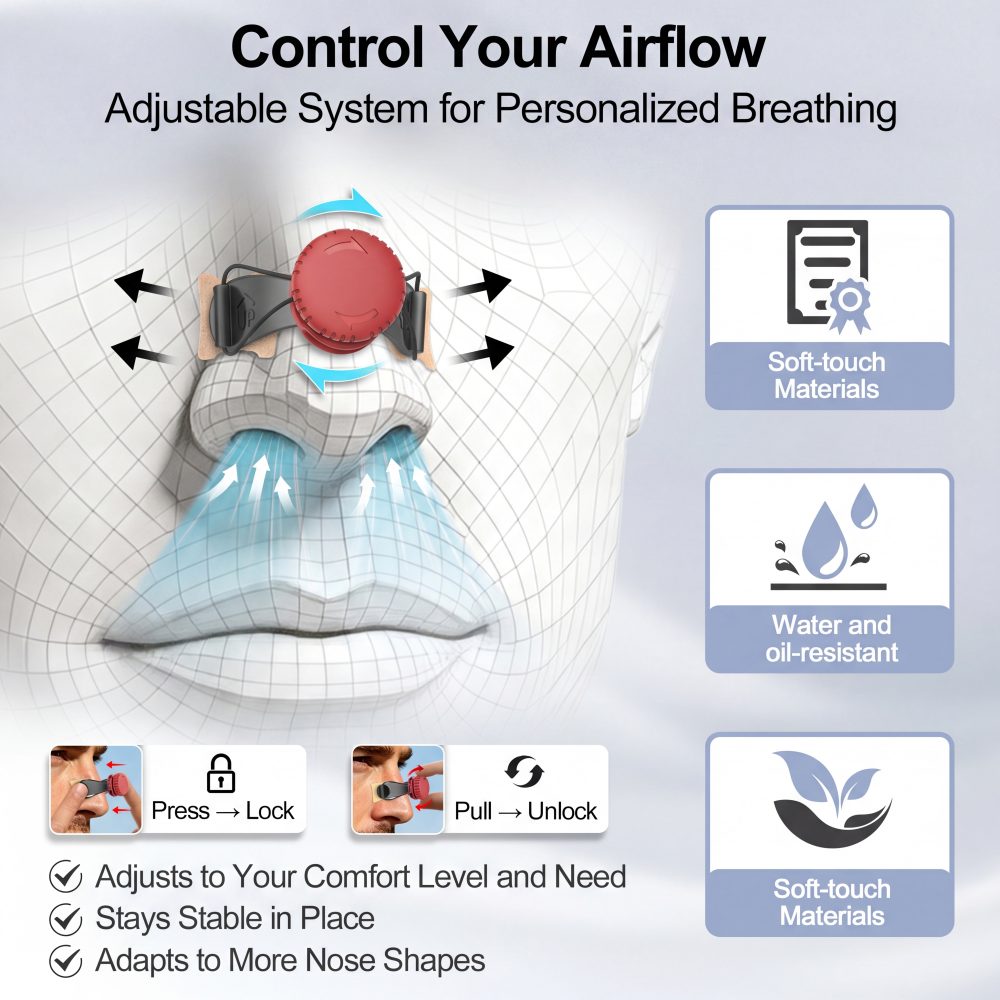 JoyBloom Nasal Dilator Kit for Sleep, Snoring, Breathing & Sports (Red) | Stronger Lift Than Traditional Nose Strips | 4 Sizes, 63 Day Supply