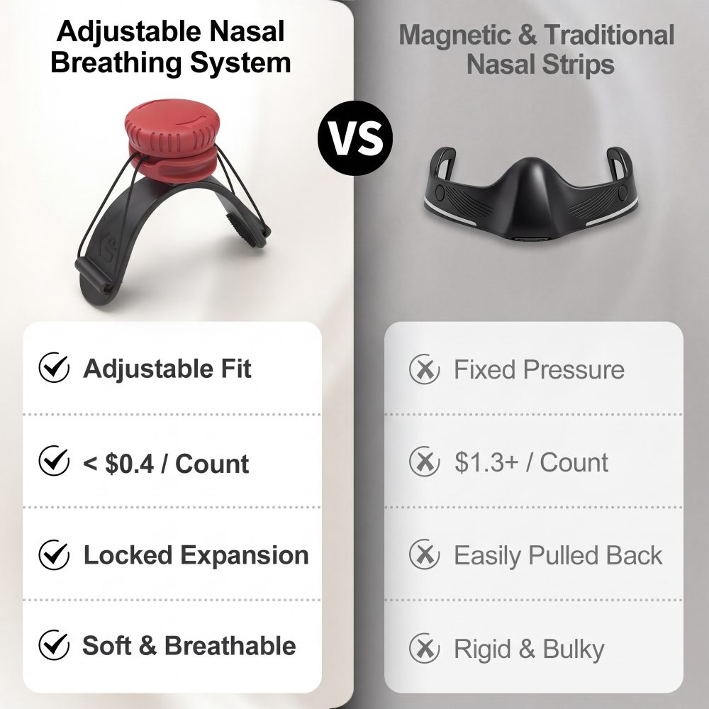 JoyBloom Nasal Dilator Kit for Sleep, Snoring, Breathing & Sports (Red) | Stronger Lift Than Traditional Nose Strips | 4 Sizes, 63 Day Supply