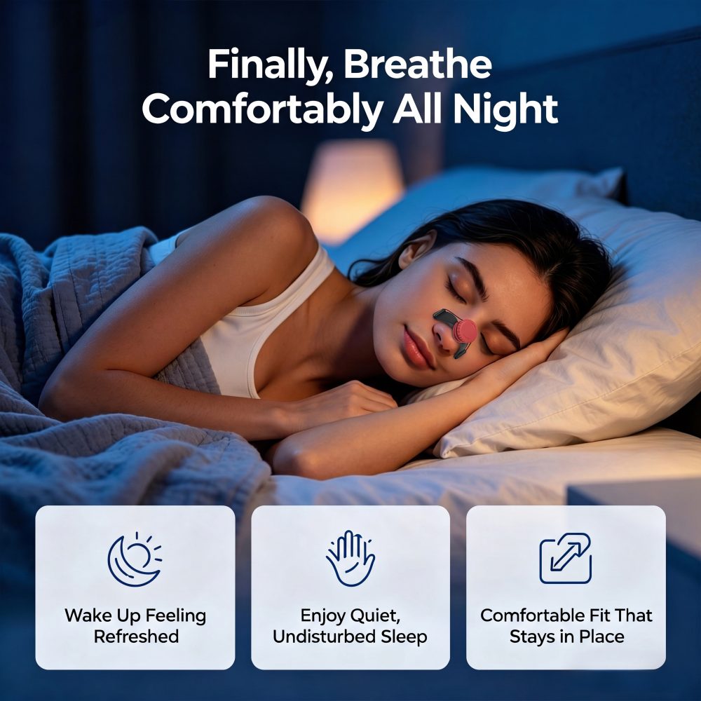 JoyBloom Nasal Dilator Kit for Sleep, Snoring, Breathing & Sports (Red) | Stronger Lift Than Traditional Nose Strips | 4 Sizes, 63 Day Supply