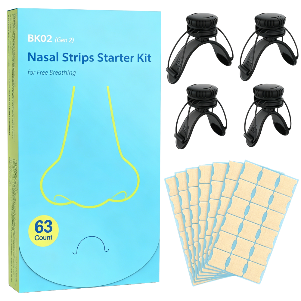 JoyBloom Nasal Dilator Kit for Sleep, Snoring, Breathing & Sports (Black) | Stronger Lift Than Traditional Nose Strips | 4 Sizes, 63 Day Supply