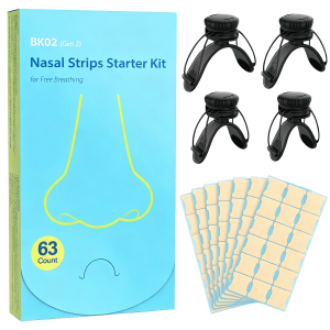 JoyBloom Nasal Dilator Kit for Sleep, Snoring, Breathing & Sports (Black) | Stronger Lift Than Traditional Nose Strips | 4 Sizes, 63 Day Supply